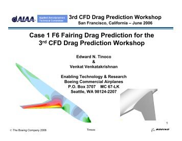 Case 1 F6 Fairing Drag Prediction for the 3rd CFD Drag Prediction ...