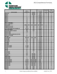 Positive Healthcare Florida Formulary