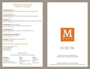 CAFÃ MENU - Midtown Athletic Club