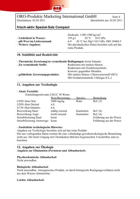 Sicherheitsdatenblatt