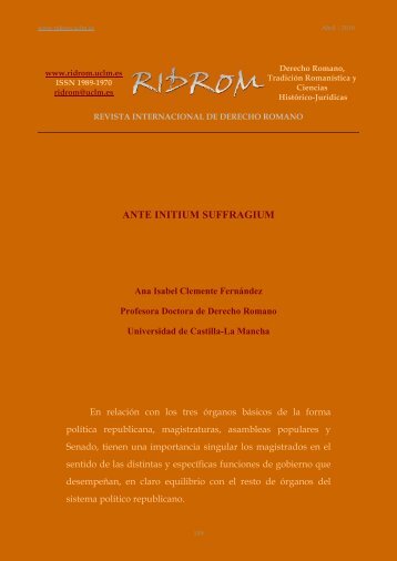 ante initium suffragium - revista internacional de derecho romano ...