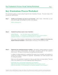 Key Frustrations Process Worksheet