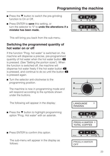 Operating instructions Built-in automatic coffee machine CVA ... - Miele