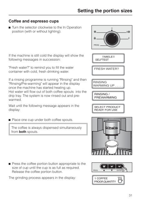 Operating instructions Built-in automatic coffee machine CVA ... - Miele