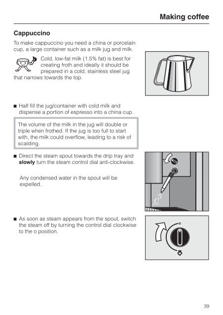 Operating instructions Built-in automatic coffee machine CVA ... - Miele