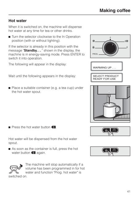 Operating instructions Built-in automatic coffee machine CVA ... - Miele