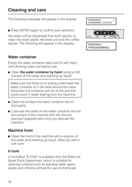 Operating instructions Built-in automatic coffee machine CVA ... - Miele