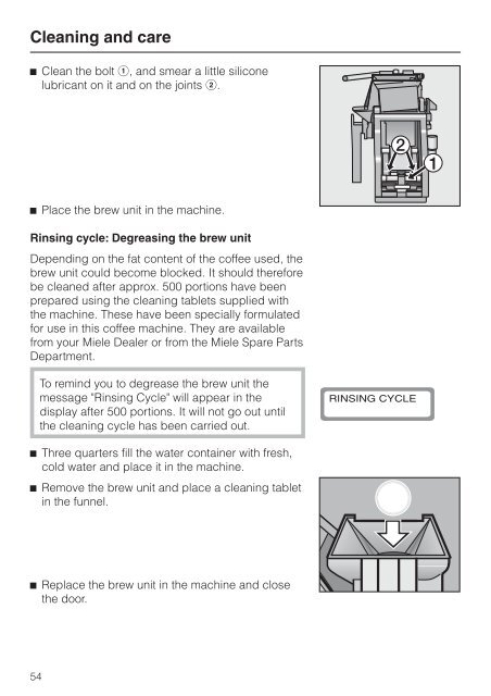 Operating instructions Built-in automatic coffee machine CVA ... - Miele