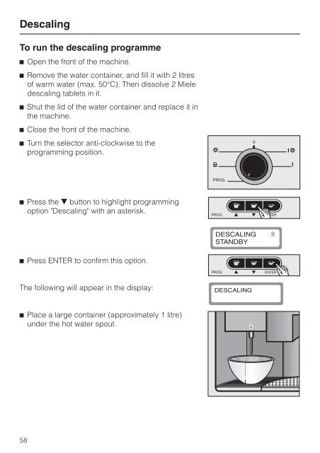 Operating instructions Built-in automatic coffee machine CVA ... - Miele