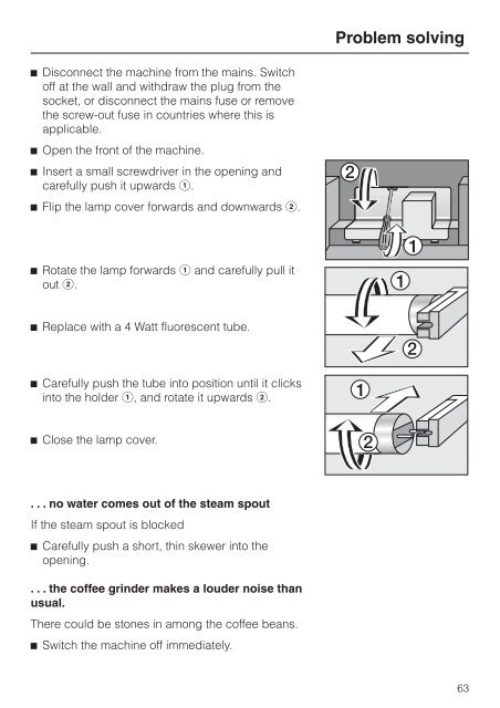 Operating instructions Built-in automatic coffee machine CVA ... - Miele