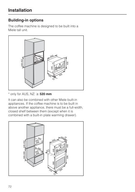 Operating instructions Built-in automatic coffee machine CVA ... - Miele