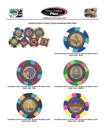 Pyramid Casino Poker Chip Available Colors - Pool Tables Plus