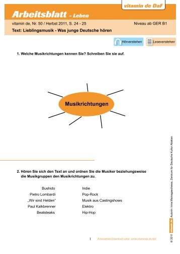 ArbeitsblÃ¤tter herunterladen - Deutsch lernen mit vitamin de