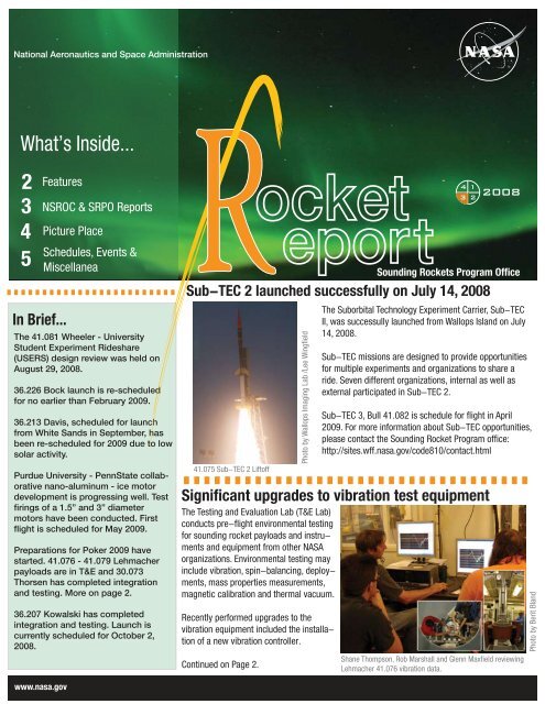 p1 Rocket Report 3rd qt 08