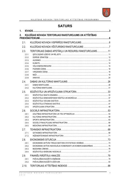 "Kuldīgas novada attīstības programmas" projekts