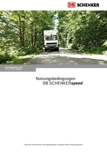 Nutzungsbedingungen DB SCHENKERspeed