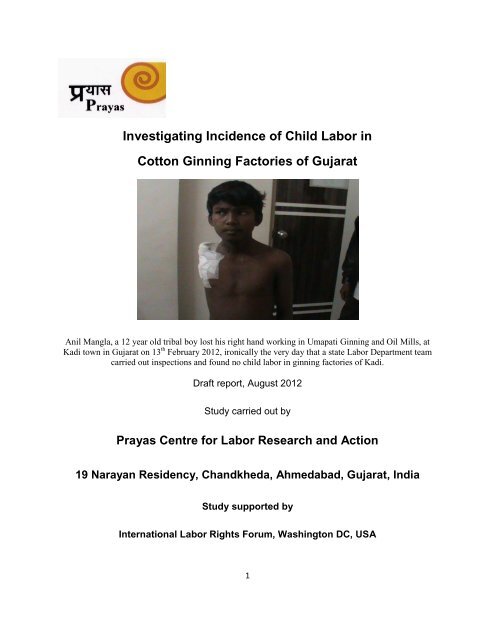 Child Labor in Cotton Ginning Report.pdf - International Labor ...