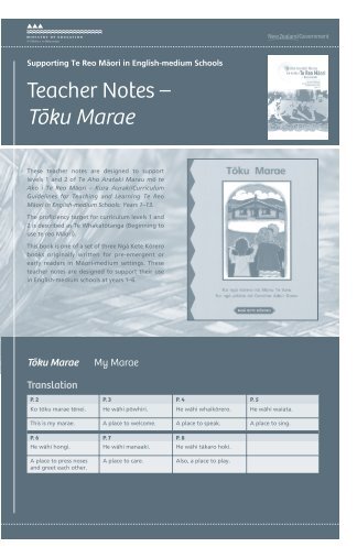 TÅku Marae teacher notes. - Te reo MÄori - Te Kete Ipurangi