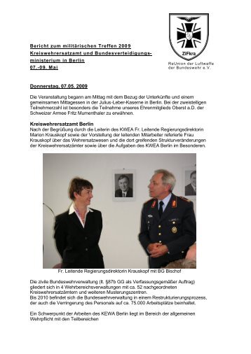 Bericht Berlin 2009 - Re-Union der Luftwaffe der Bundeswehr eV