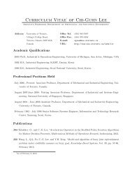 Curriculum Vitae of Chi-Guhn Lee - Mechanical and Industrial ...