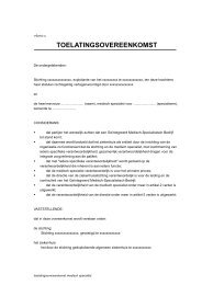 Voorbeeld Model Toelatingsovereenkomst