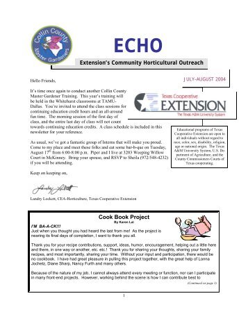 ECHO Jul-Aug 2004 - (Collin County) Master Gardener Association