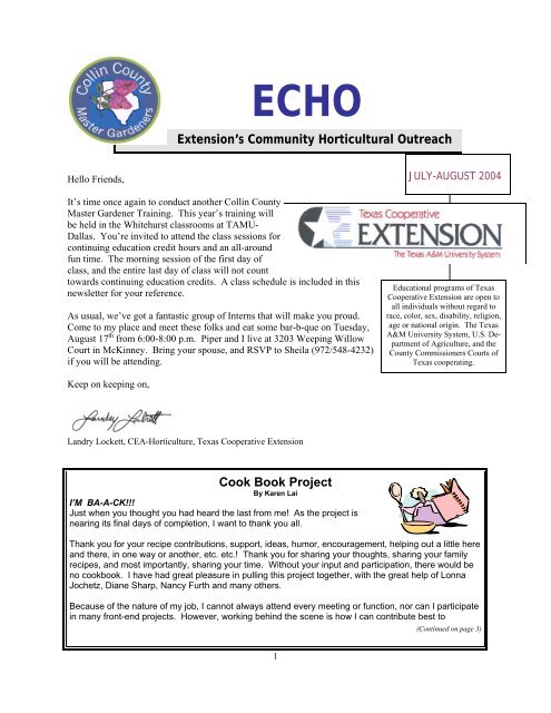 ECHO Jul-Aug 2004 - (Collin County) Master Gardener Association