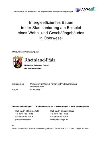 Kriebs, Pohl: Energieeffizienzes Bauen in der Stadtsanierung