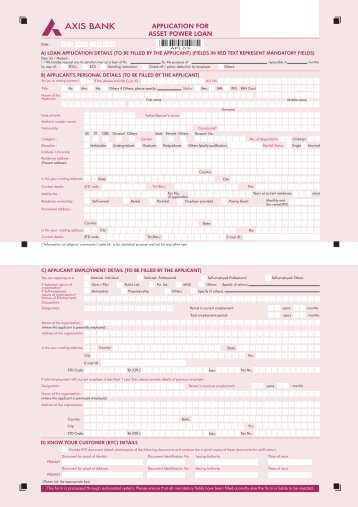 Asset Power Loan Form (A3 Size) with Center Band 1