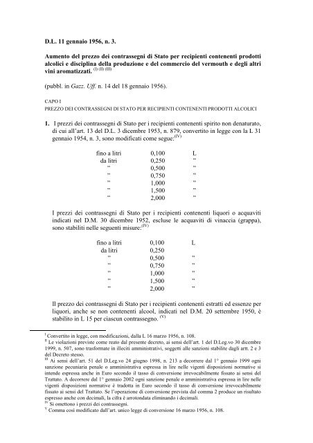 Aumento del prezzo dei contrassegni di Stato per recipienti ... - Ismea