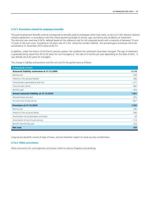 FINANCIAL REPORT - Française des Jeux