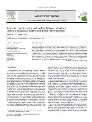 sodium humate superabsorbent Carbohyd