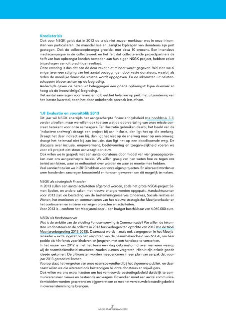 Jaarrapport 2012 - Nederlandse Stichting voor het Gehandicapte Kind