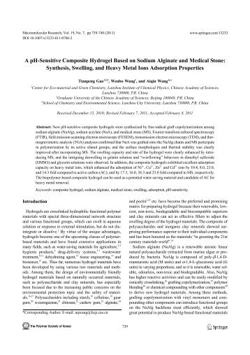 A pH-Sensitive Composite Hydrogel Based on Sodium ... - Springer