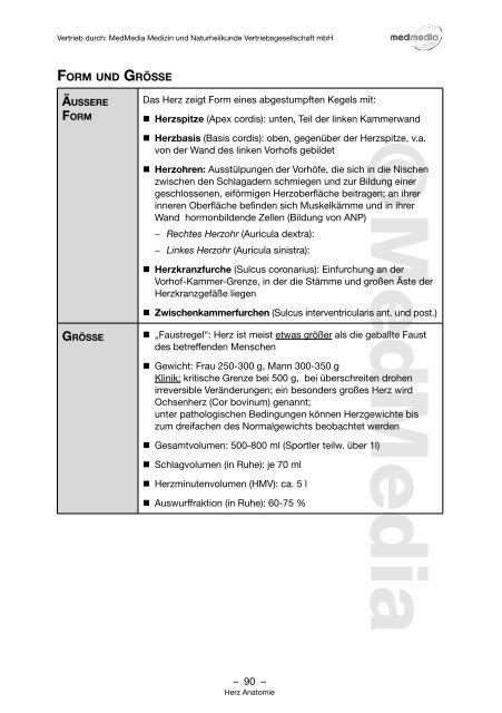 Auszug Anatomie Herz - Home - ausbildung-medizin-heilpraktiker.de