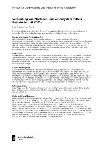 Verbindung von Pfortader- und Venensystem mittels ... - Radiologie