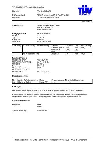 TEILEGUTACHTEN nach Â§19(3) StVZO Nummer 03-1809-A02-V01 ...