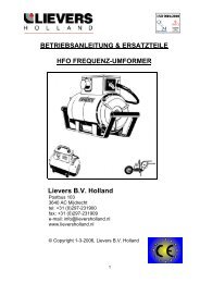 BETRIEBSANLEITUNG & ERSATZTEILE HFO FREQUENZ - Lievers