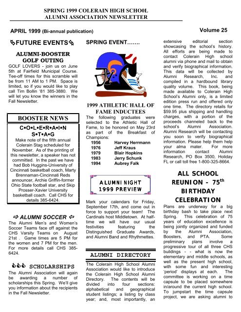 alumni news spring    Colerain High School Alumni Association