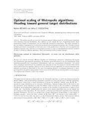 Optimal scaling of Metropolis algorithms - DÃ©partement de ...