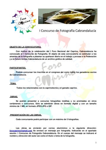 Bases para el "I Concurso de FotografÃ­a CabrandalucÃ­a" - SEOC