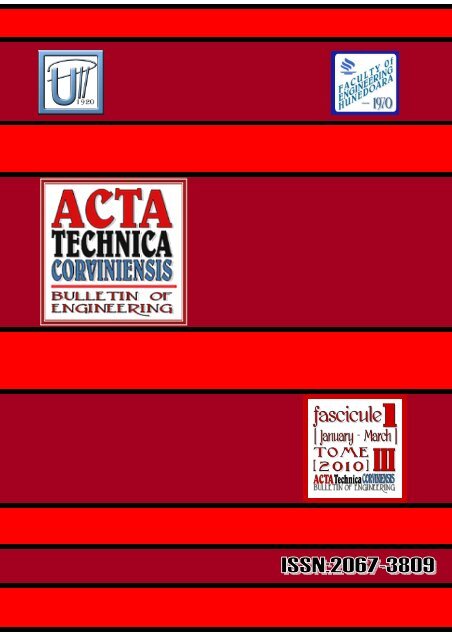 Editorial & Advisory Board - Acta Technica Corviniensis