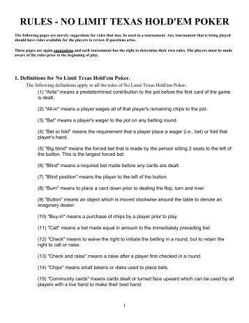 Texas hold em rules easy