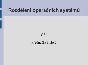 Rozdělení operačních systémů - eAMOS