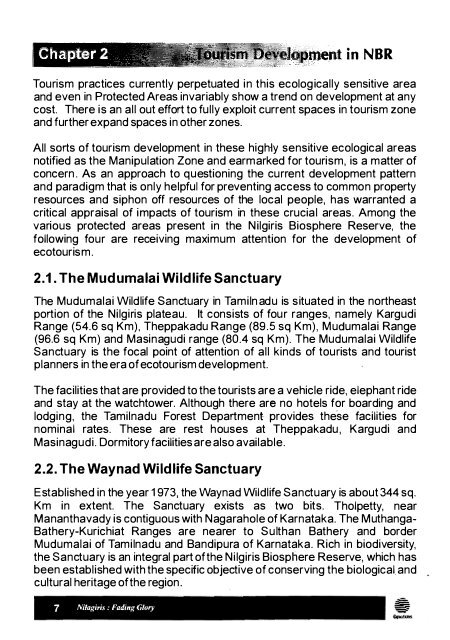 Nilgiris Biosphere Reserve - Equitable Tourism Options
