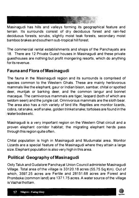 Nilgiris Biosphere Reserve - Equitable Tourism Options