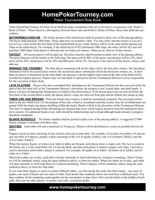 Roberts Rules Of Poker - 