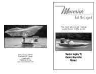 Maverick Master Angler 21 Owners Manual - Maverick Boat Company