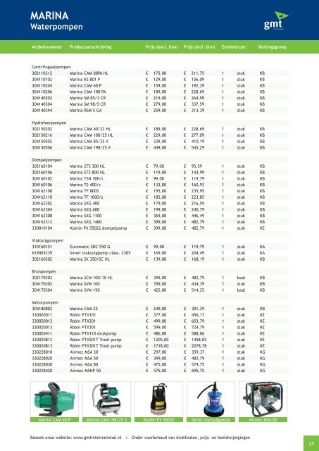 GMT INTERNATIONAL BV 8 - Water- en Dieselpompen