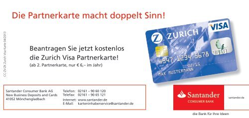 Zusatzkartenantrag Santander Consumer Bank